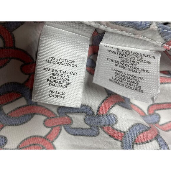 Jones New York Petite Small Womens Long Sleeve Button-Up Shirt Chain Link Print - Picture 5 of 13